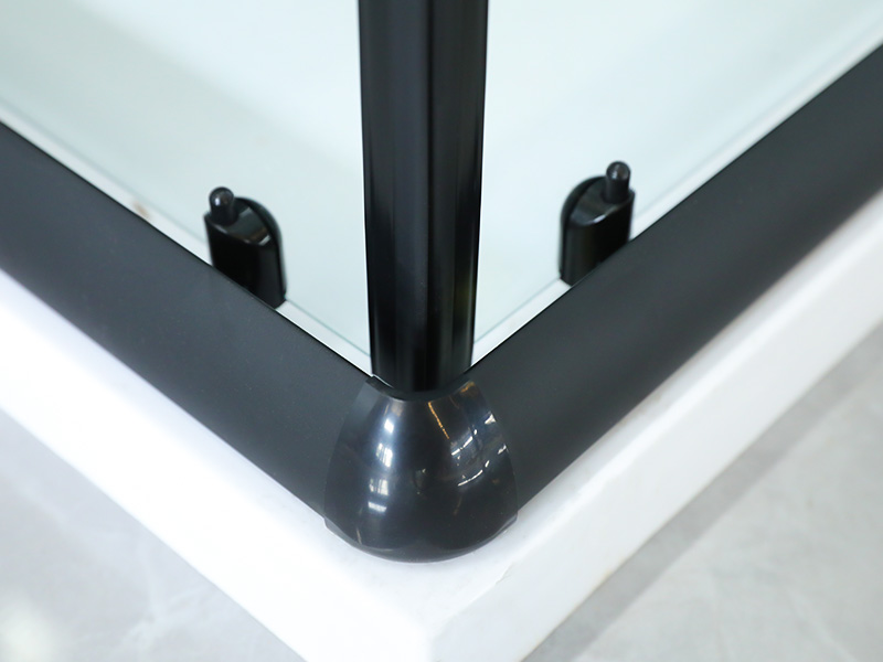 두 배 구멍 손잡이를 가진 SQ 검정 알루미늄 단면도 사각 미끄러지는 샤워 울안 두 배 구멍 손잡이를 가진 SQ 검정 알루미늄 단면도 사각 미끄러지는 샤워 울안