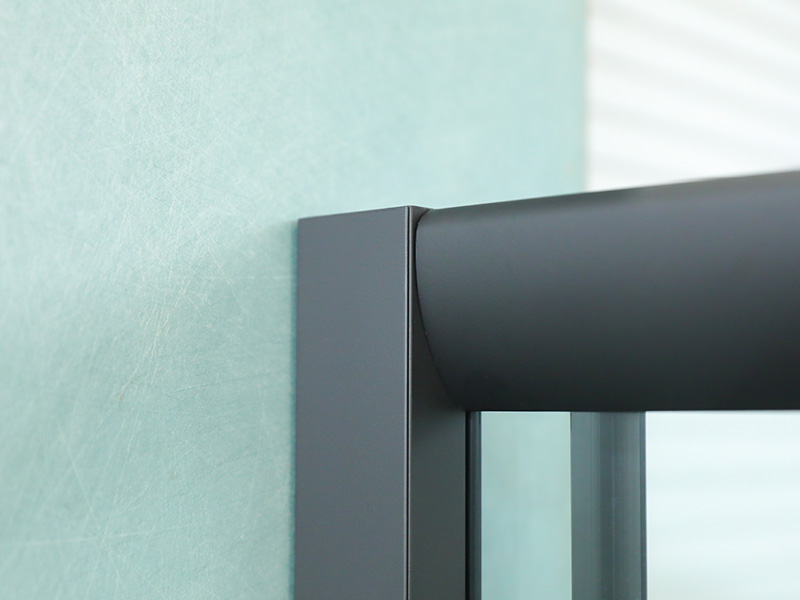 두 배 구멍 손잡이를 가진 SQ 검정 알루미늄 단면도 사각 미끄러지는 샤워 울안 두 배 구멍 손잡이를 가진 SQ 검정 알루미늄 단면도 사각 미끄러지는 샤워 울안