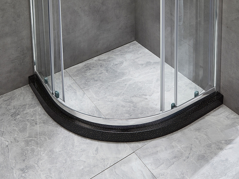 SE 슬라이딩 샤워 인클로저, 투명 강화 유리, 크롬 알루미늄 프로파일, 이중 구멍 손잡이, 트레이 없음 SE 슬라이딩 샤워 인클로저, 투명 강화 유리, 크롬 알루미늄 프로파일, 이중 구멍 손잡이, 트레이 없음