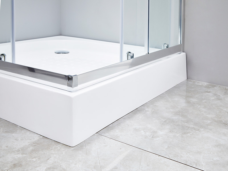 SQ 투명 강화 유리 욕실 슬라이딩 샤워 인클로저, 트레이 포함 SQ 투명 강화 유리 욕실 슬라이딩 샤워 인클로저, 트레이 포함