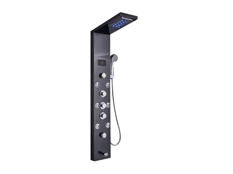 EC-1041 검정 ABS 크롬 샤워 헤드 세트 스테인레스 스틸 샤워 패널