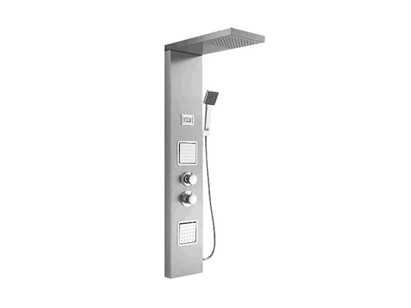 EC-1045 유광 2노즐 스테인레스 스틸 샤워 패널